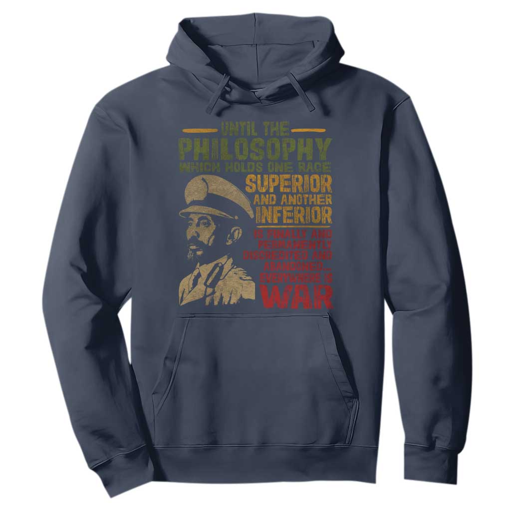 Haile Selassie Hoodie War Speech Lion of Judah Rasta Jah Bless - African Pride
