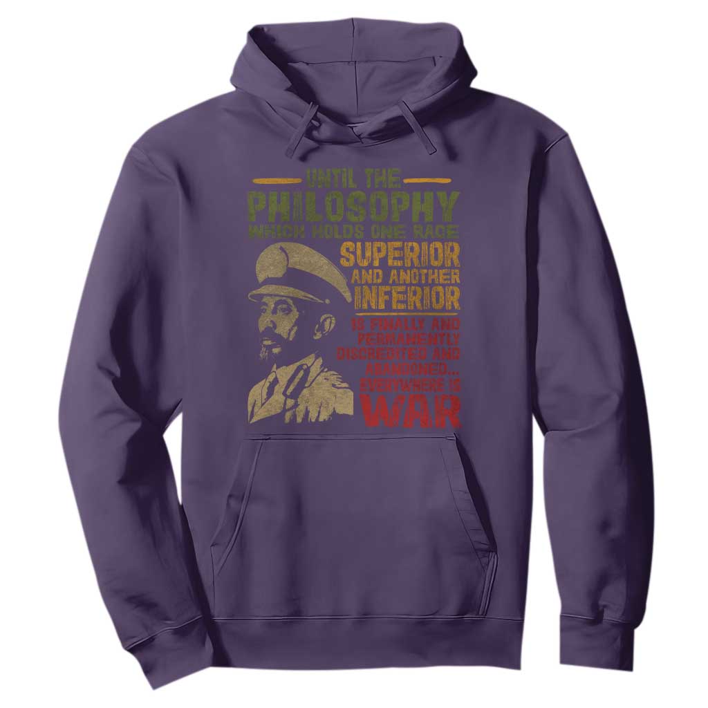 Haile Selassie Hoodie War Speech Lion of Judah Rasta Jah Bless - African Pride