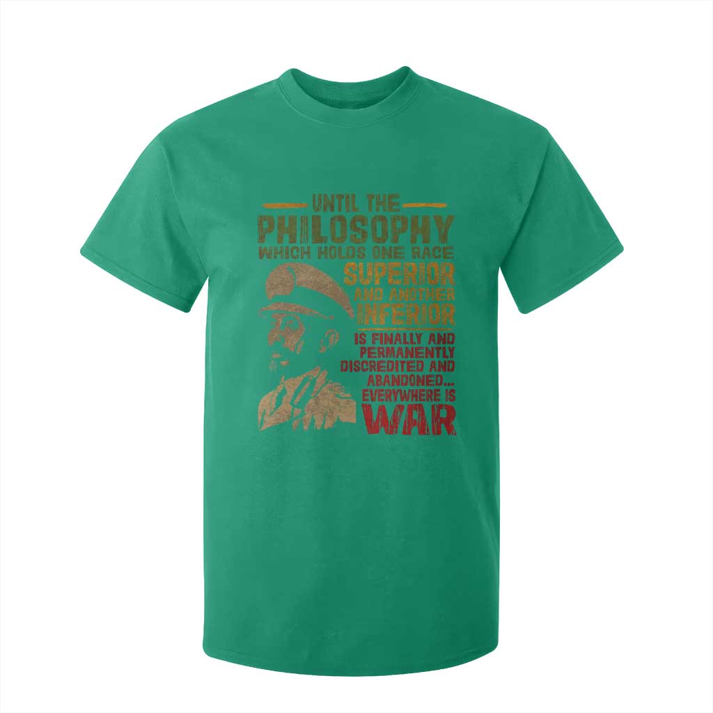 Haile Selassie T Shirt For Kid War Speech Lion of Judah Rasta Jah Bless - African Pride