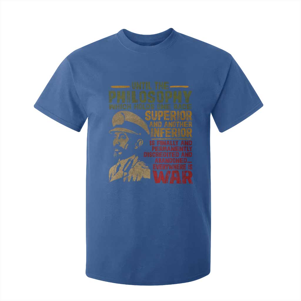 Haile Selassie T Shirt For Kid War Speech Lion of Judah Rasta Jah Bless - African Pride