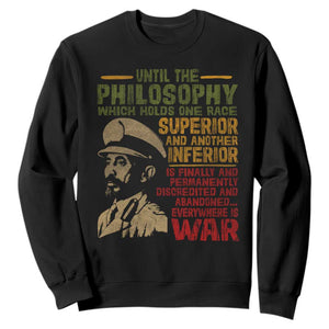 Haile Selassie Sweatshirt War Speech Lion of Judah Rasta Jah Bless - African Pride