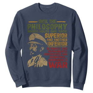 Haile Selassie Sweatshirt War Speech Lion of Judah Rasta Jah Bless - African Pride
