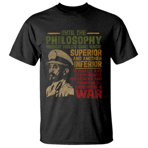 Haile Selassie T Shirt War Speech Lion of Judah Rasta Jah Bless - African Pride