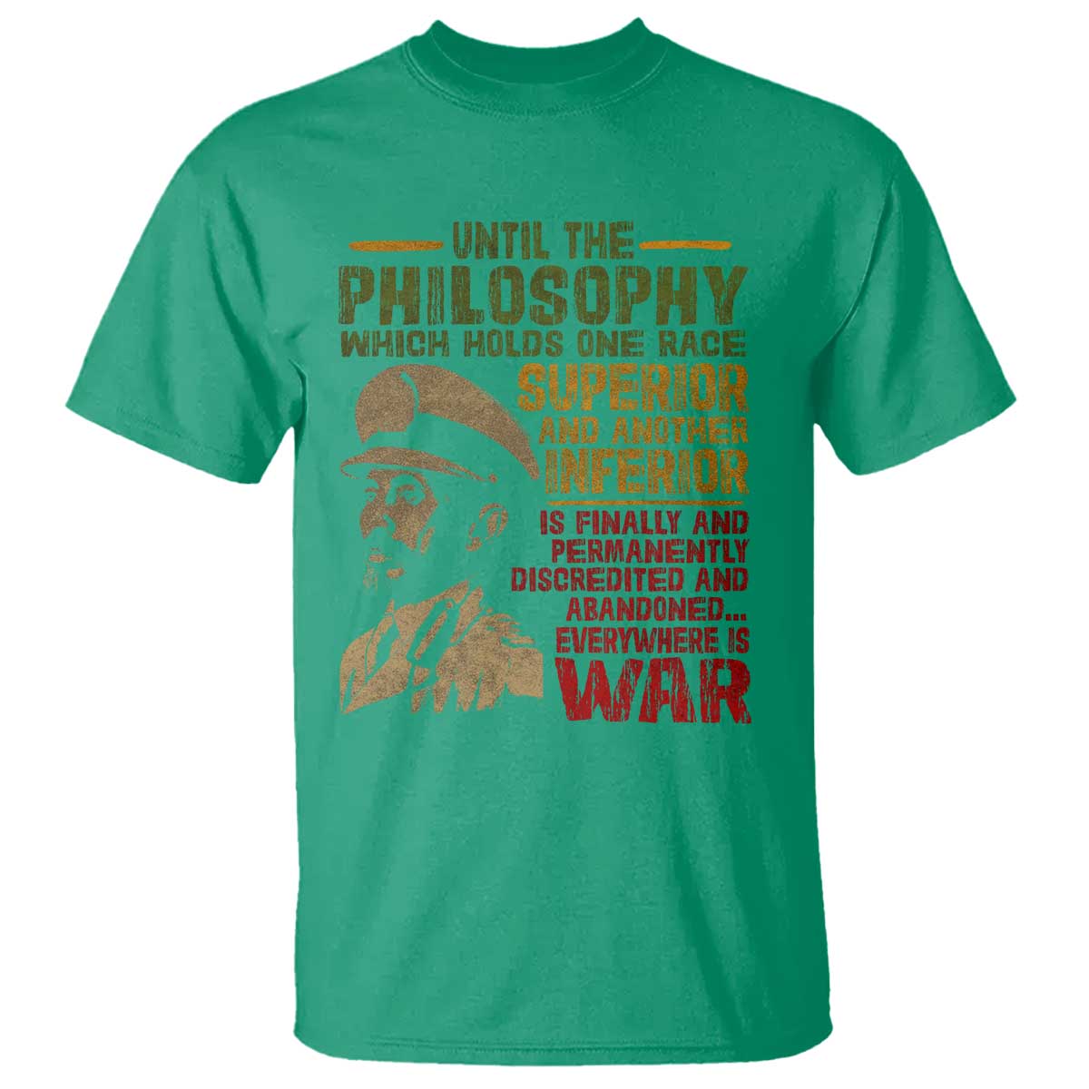 Haile Selassie T Shirt War Speech Lion of Judah Rasta Jah Bless - African Pride