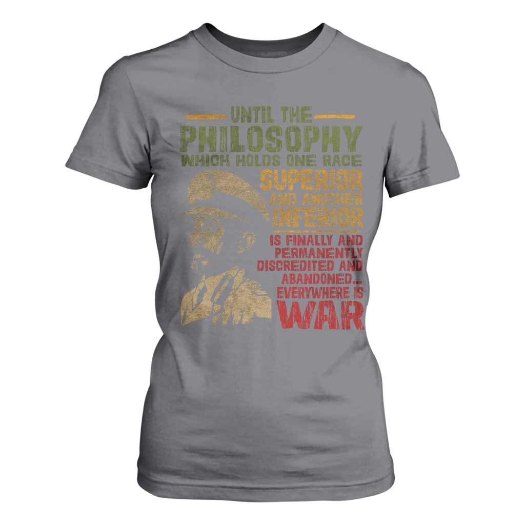 Haile Selassie T Shirt For Women War Speech Lion of Judah Rasta Jah Bless - African Pride