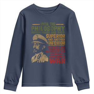 Haile Selassie Youth Sweatshirt War Speech Lion of Judah Rasta Jah Bless - African Pride