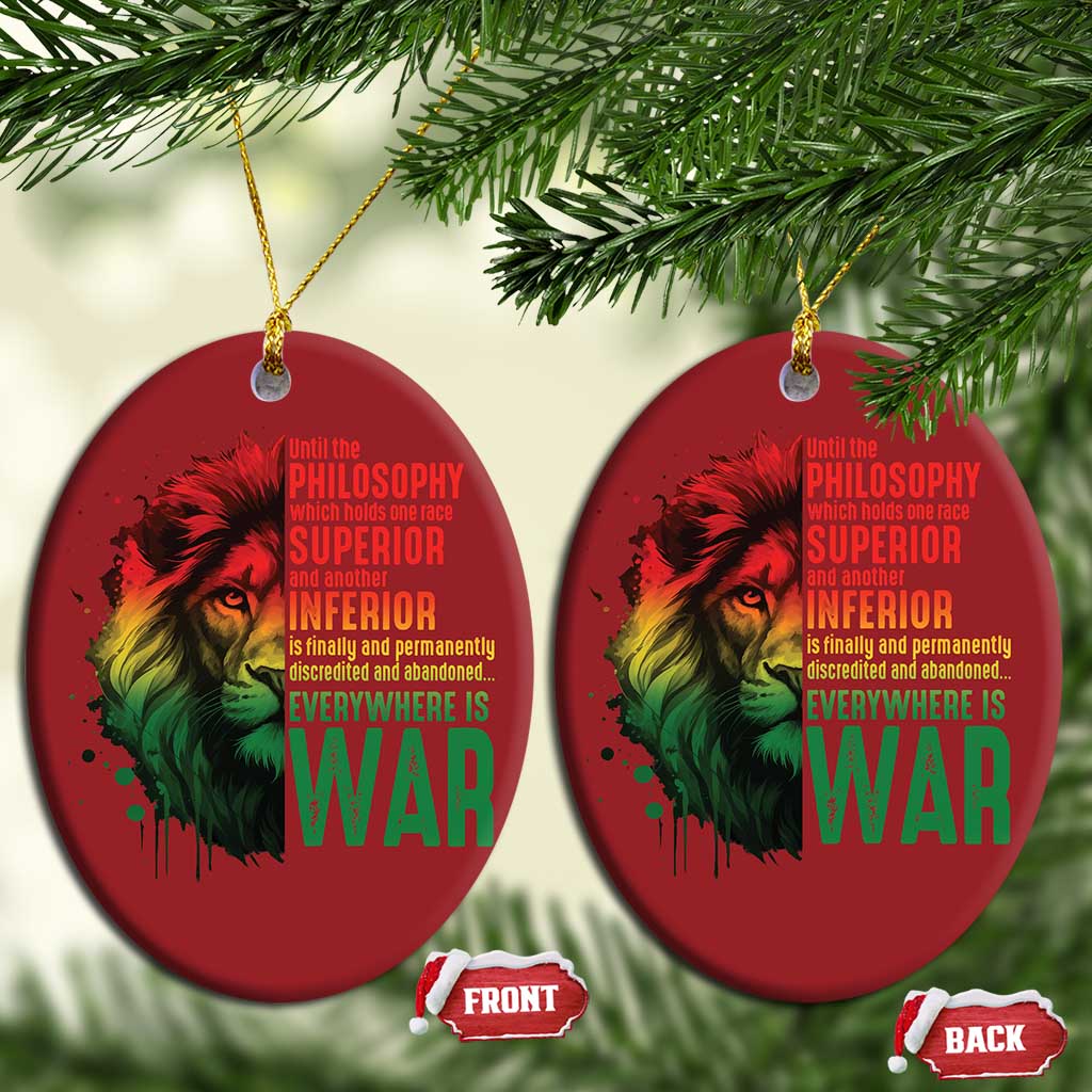 Lion of Judah Christmas Ornament Rasta Haile Selassie War Speech Jah Bless - African Pride