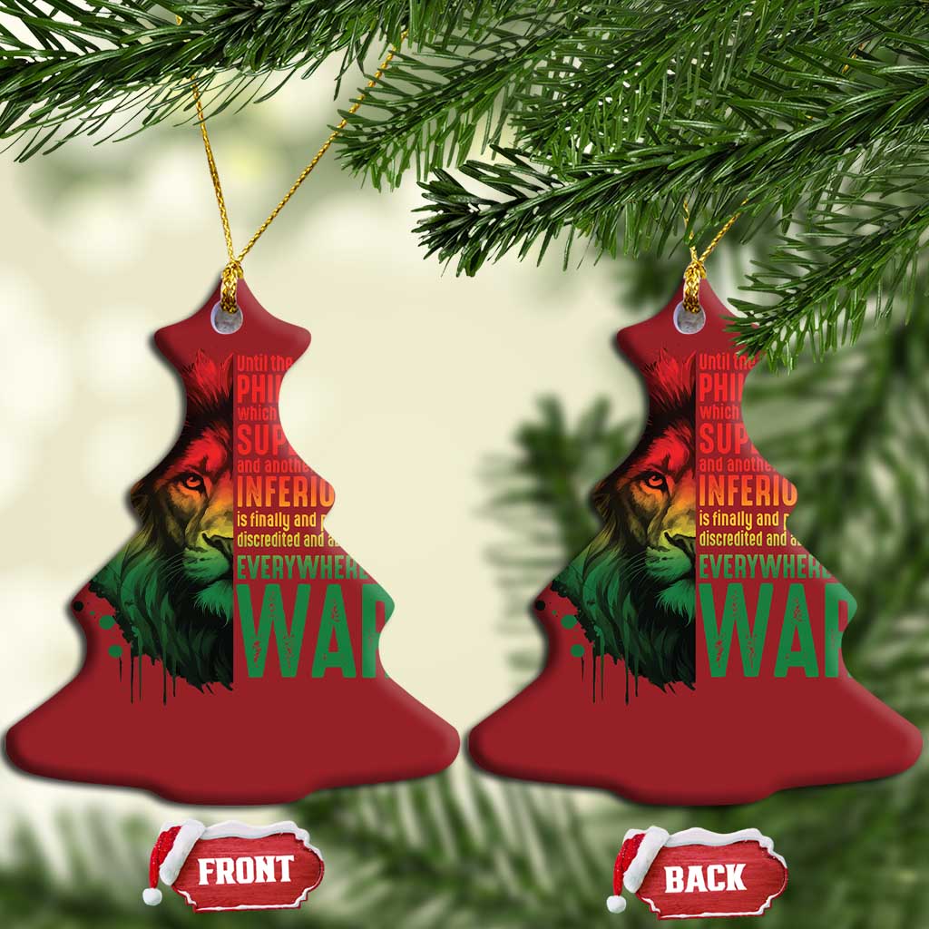 Lion of Judah Christmas Ornament Rasta Haile Selassie War Speech Jah Bless - African Pride