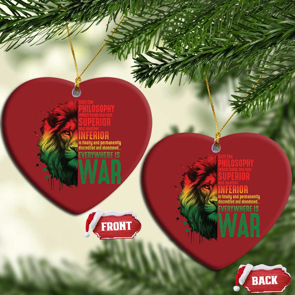 Lion of Judah Christmas Ornament Rasta Haile Selassie War Speech Jah Bless - African Pride