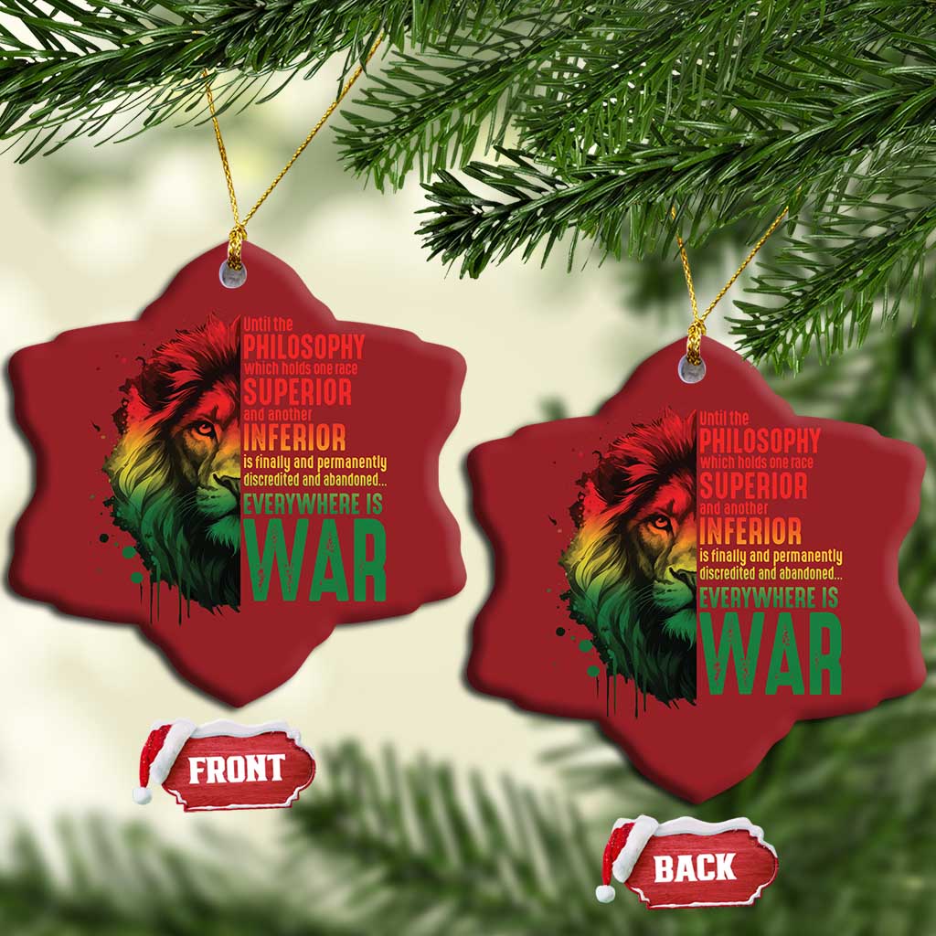 Lion of Judah Christmas Ornament Rasta Haile Selassie War Speech Jah Bless - African Pride