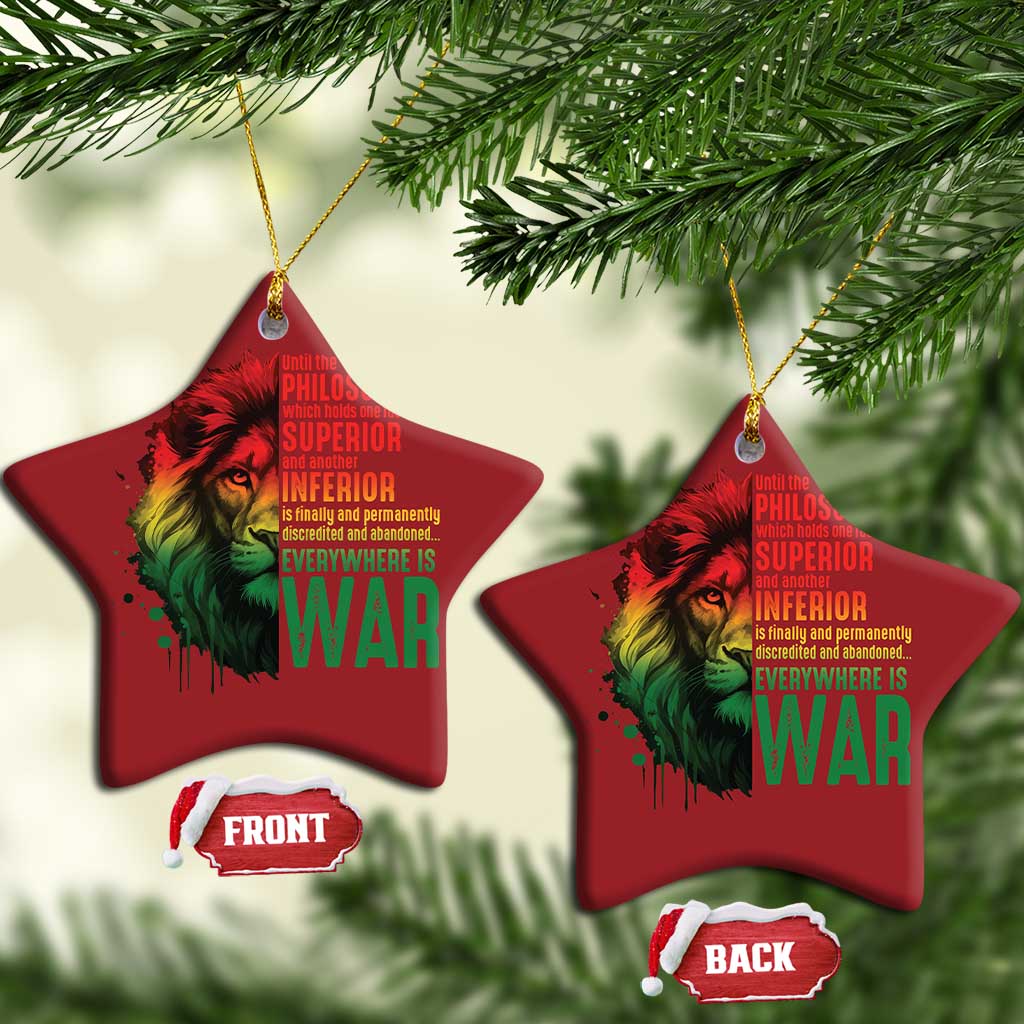 Lion of Judah Christmas Ornament Rasta Haile Selassie War Speech Jah Bless - African Pride