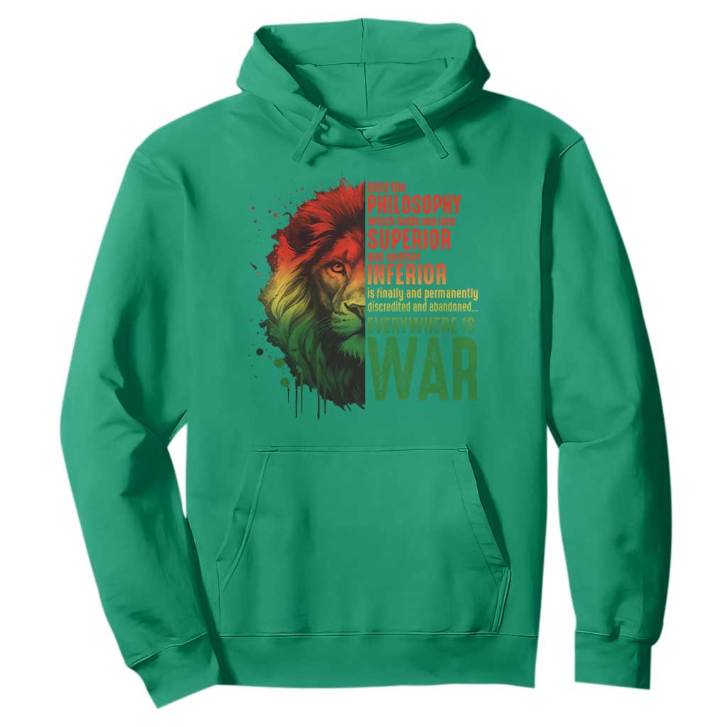 Lion of Judah Hoodie Rasta Haile Selassie War Speech Jah Bless - African Pride