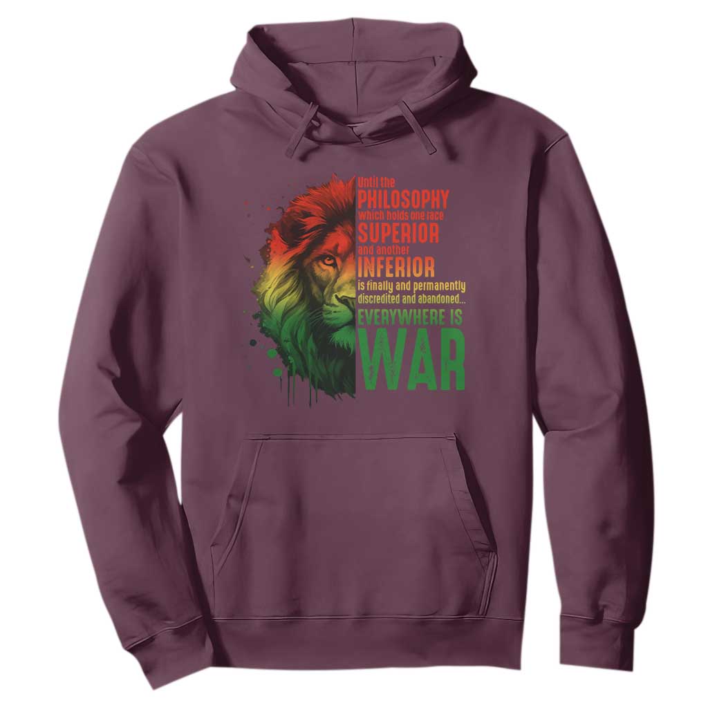 Lion of Judah Hoodie Rasta Haile Selassie War Speech Jah Bless - African Pride