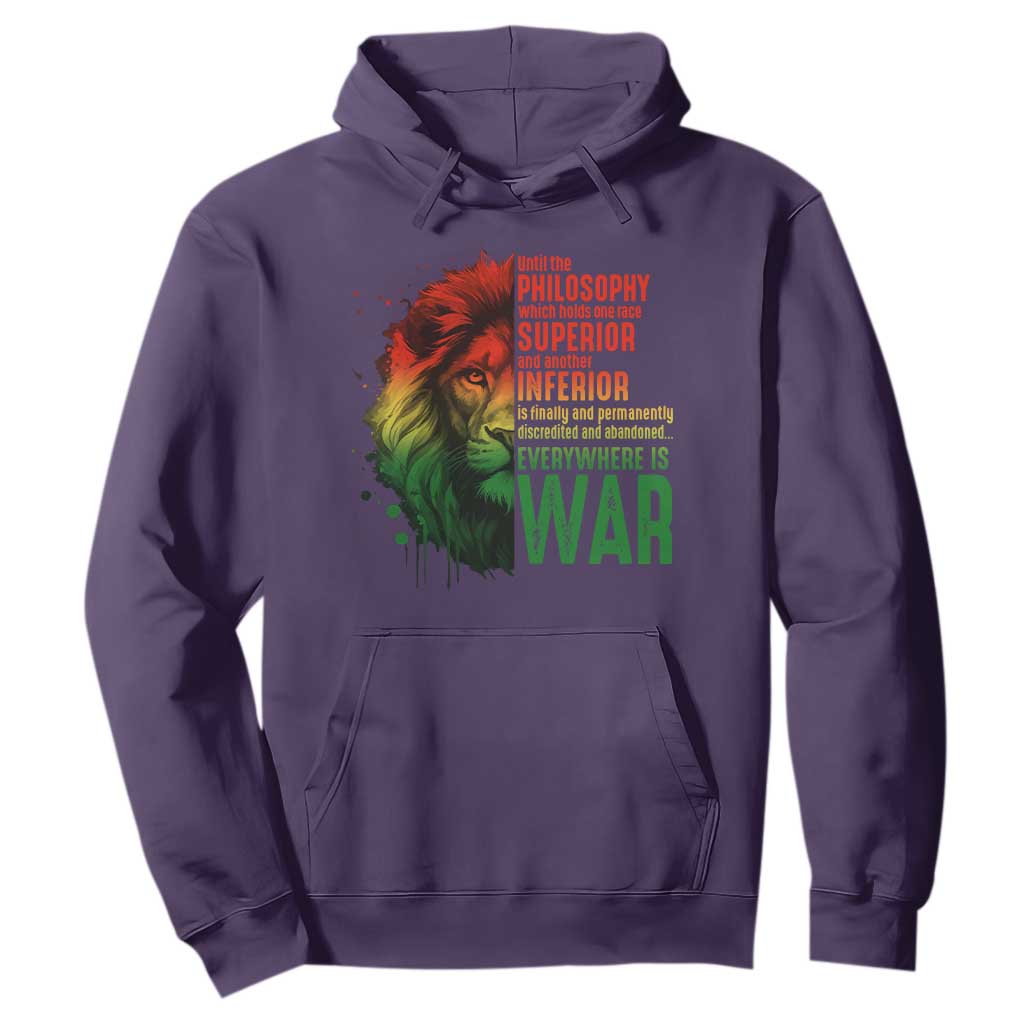 Lion of Judah Hoodie Rasta Haile Selassie War Speech Jah Bless - African Pride