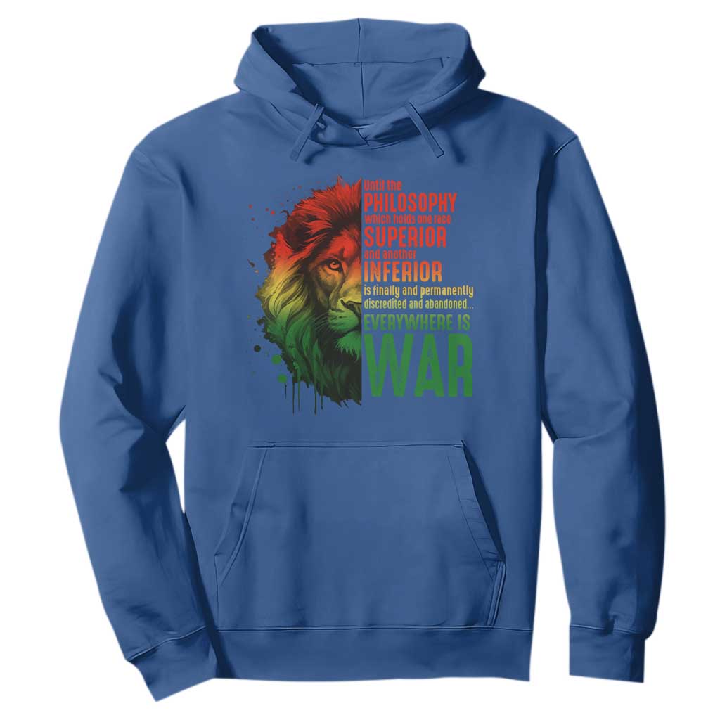 Lion of Judah Hoodie Rasta Haile Selassie War Speech Jah Bless - African Pride