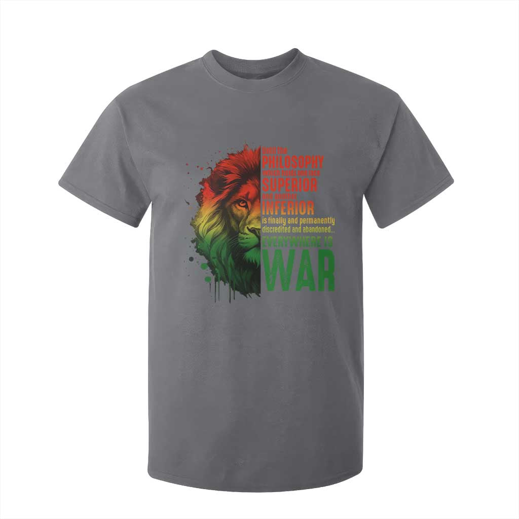 Lion of Judah T Shirt For Kid Rasta Haile Selassie War Speech Jah Bless - African Pride