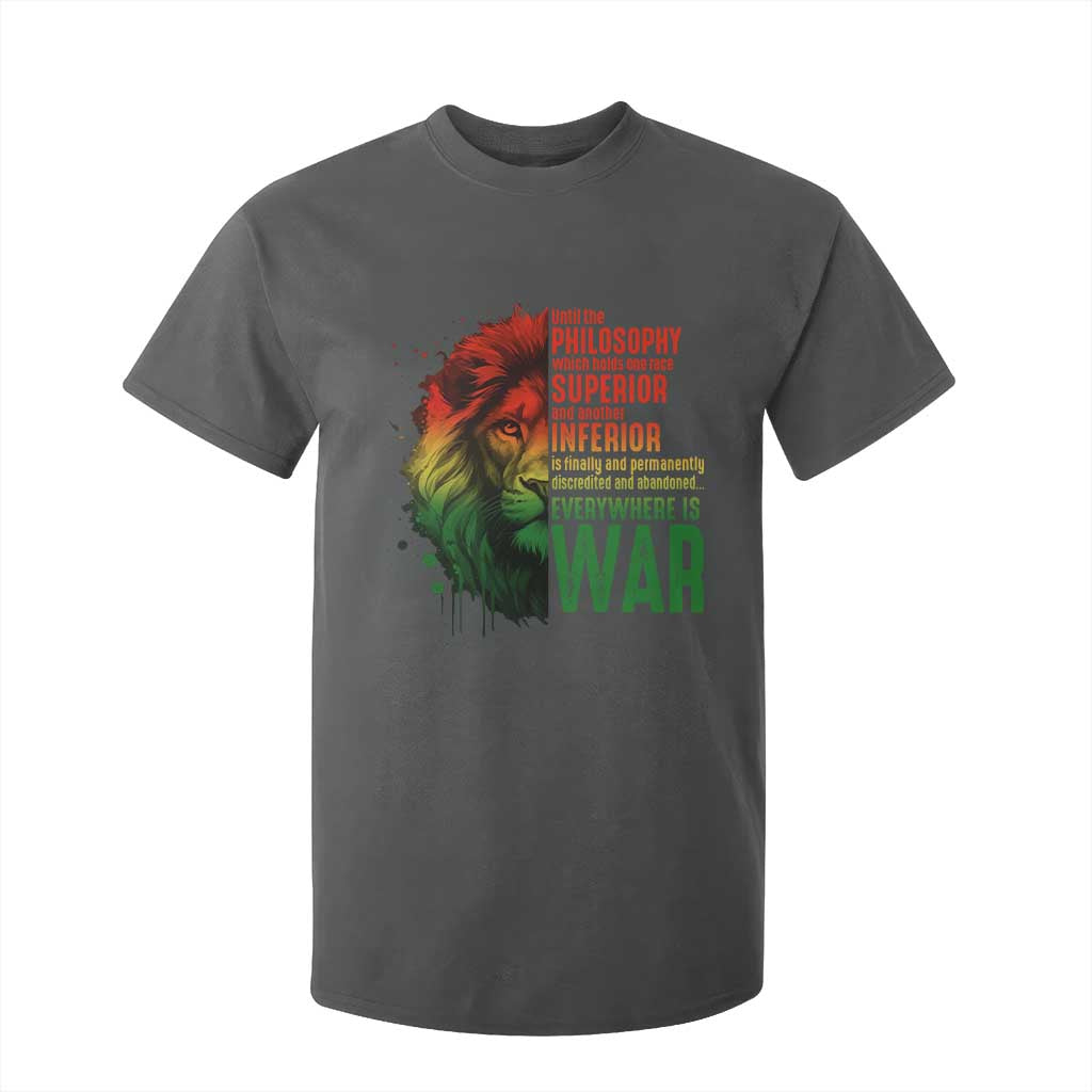 Lion of Judah T Shirt For Kid Rasta Haile Selassie War Speech Jah Bless - African Pride