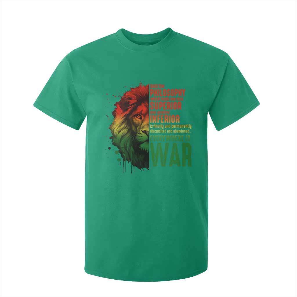 Lion of Judah T Shirt For Kid Rasta Haile Selassie War Speech Jah Bless - African Pride