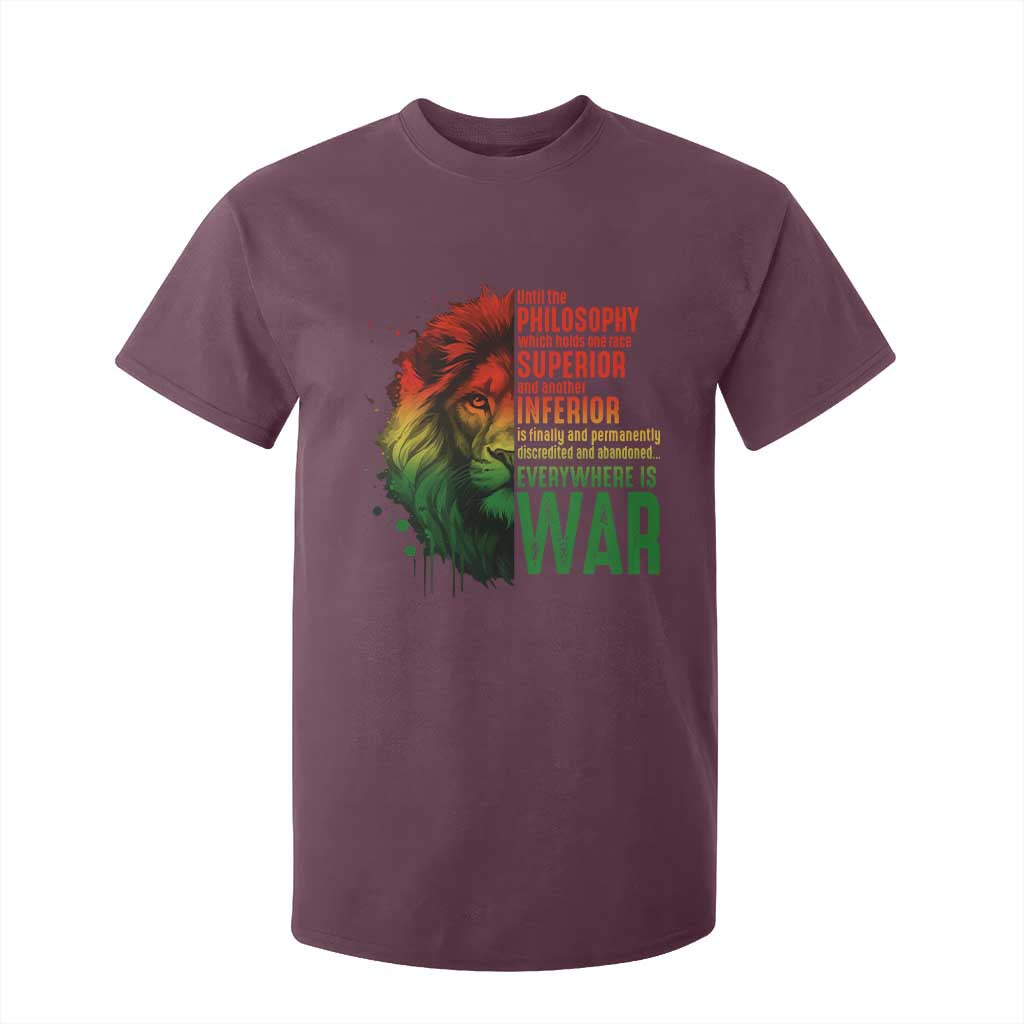Lion of Judah T Shirt For Kid Rasta Haile Selassie War Speech Jah Bless - African Pride