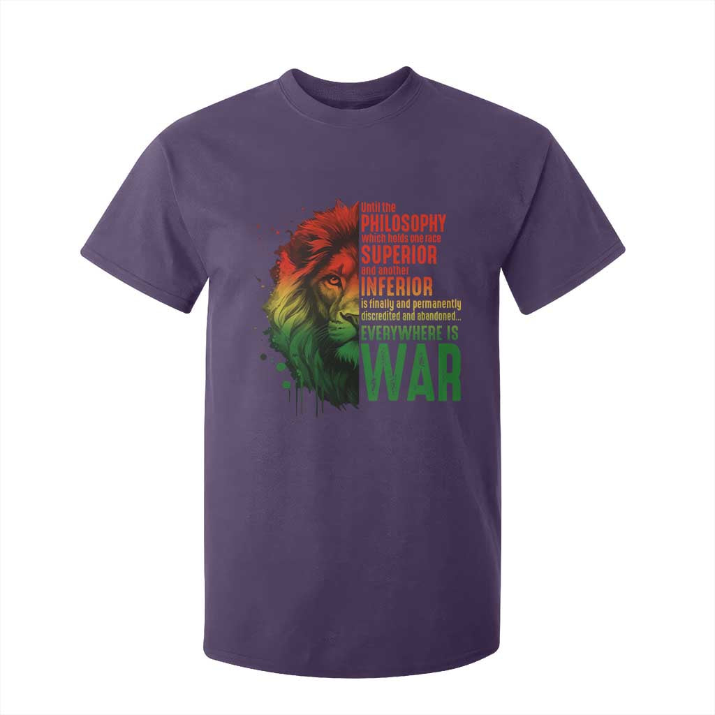 Lion of Judah T Shirt For Kid Rasta Haile Selassie War Speech Jah Bless - African Pride