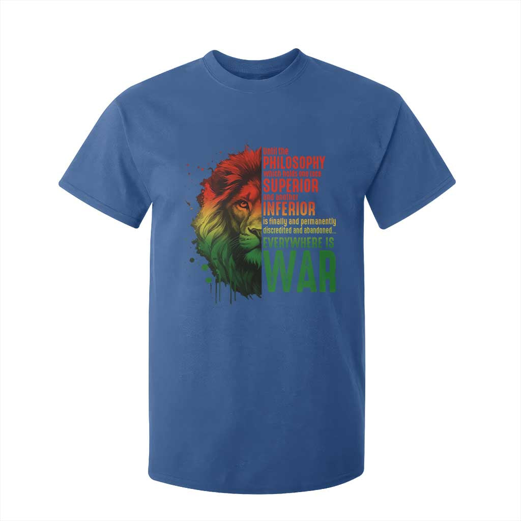 Lion of Judah T Shirt For Kid Rasta Haile Selassie War Speech Jah Bless - African Pride