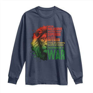 Lion of Judah Long Sleeve Shirt Rasta Haile Selassie War Speech Jah Bless - African Pride