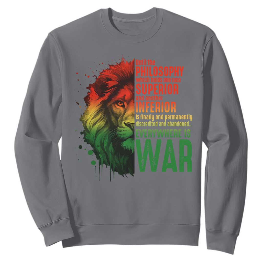 Lion of Judah Sweatshirt Rasta Haile Selassie War Speech Jah Bless - African Pride