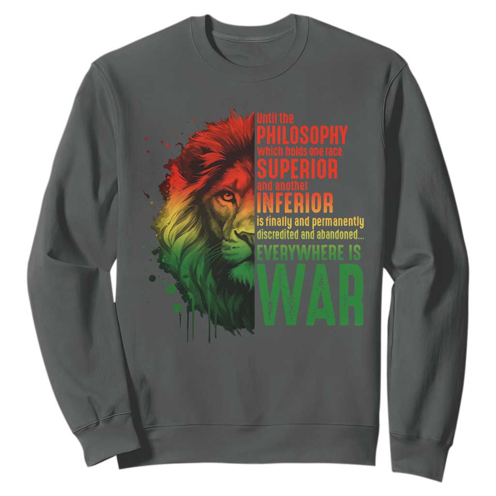 Lion of Judah Sweatshirt Rasta Haile Selassie War Speech Jah Bless - African Pride
