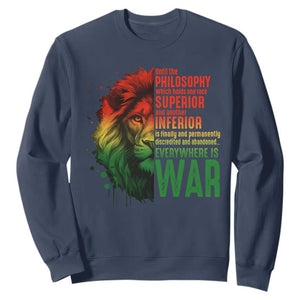 Lion of Judah Sweatshirt Rasta Haile Selassie War Speech Jah Bless - African Pride