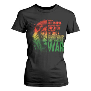 Lion of Judah T Shirt For Women Rasta Haile Selassie War Speech Jah Bless - African Pride