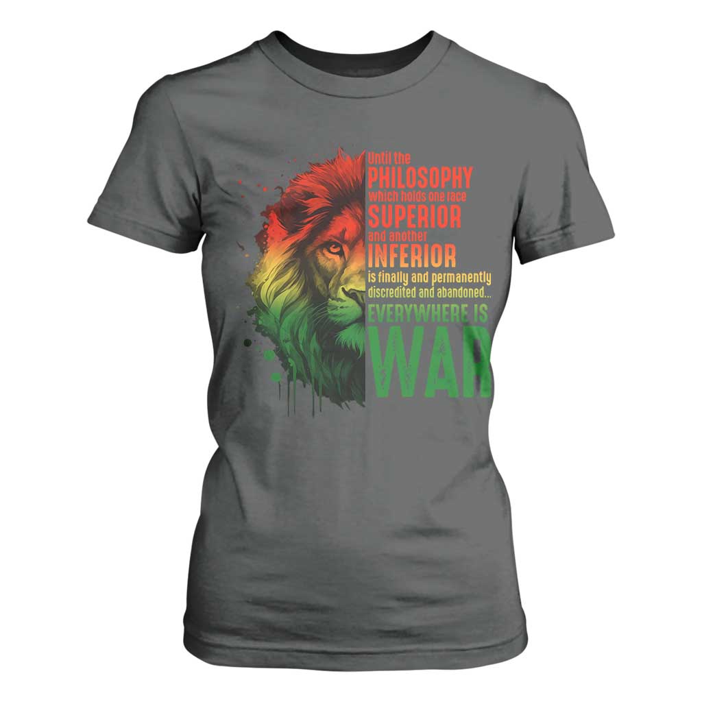 Lion of Judah T Shirt For Women Rasta Haile Selassie War Speech Jah Bless - African Pride