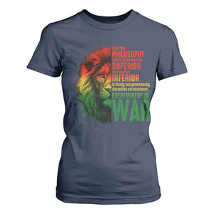 Lion of Judah T Shirt For Women Rasta Haile Selassie War Speech Jah Bless - African Pride