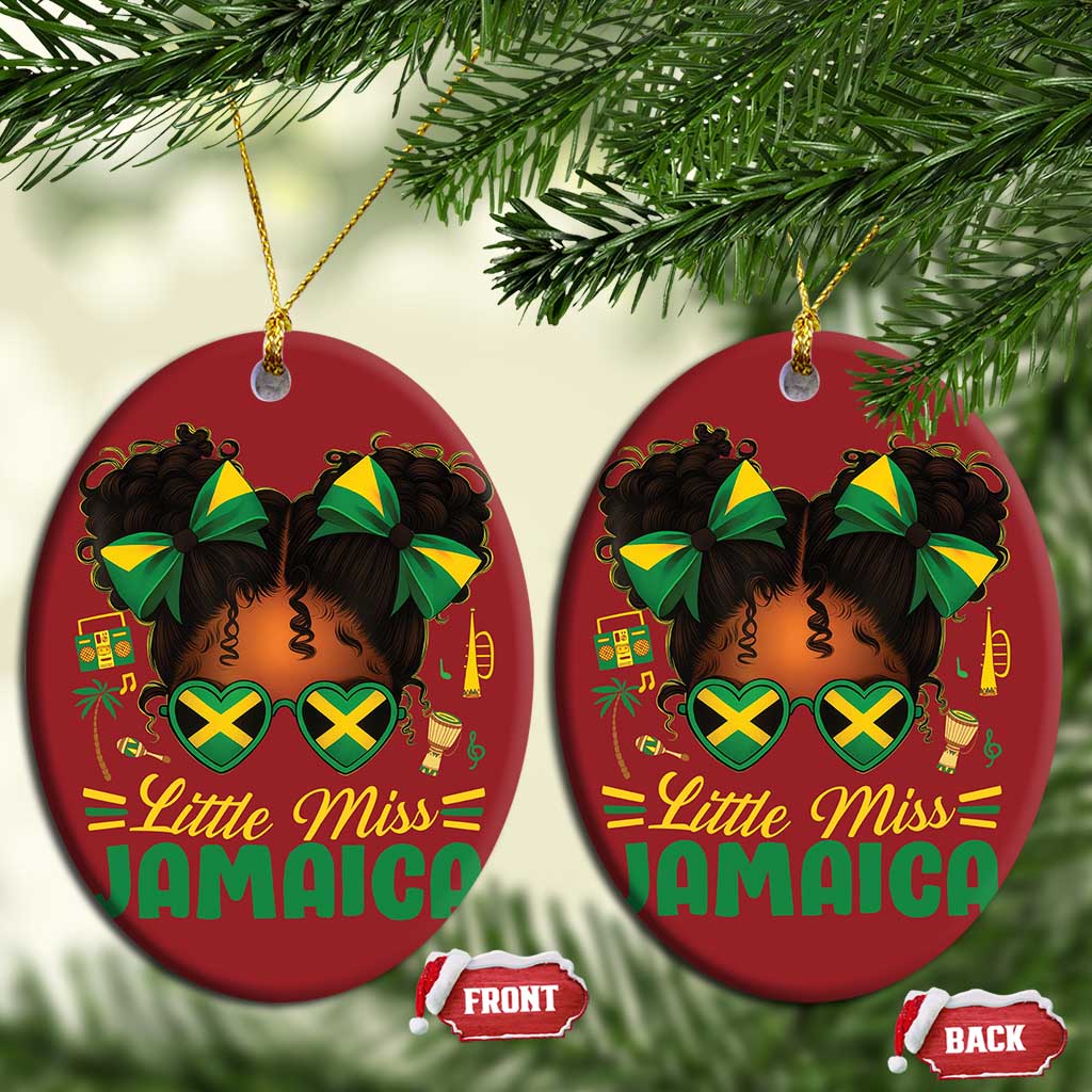 Little Miss Jamaica Christmas Ornament Proud Jamaican Afro Black Girls Jamaica Flag Pride - African Pride