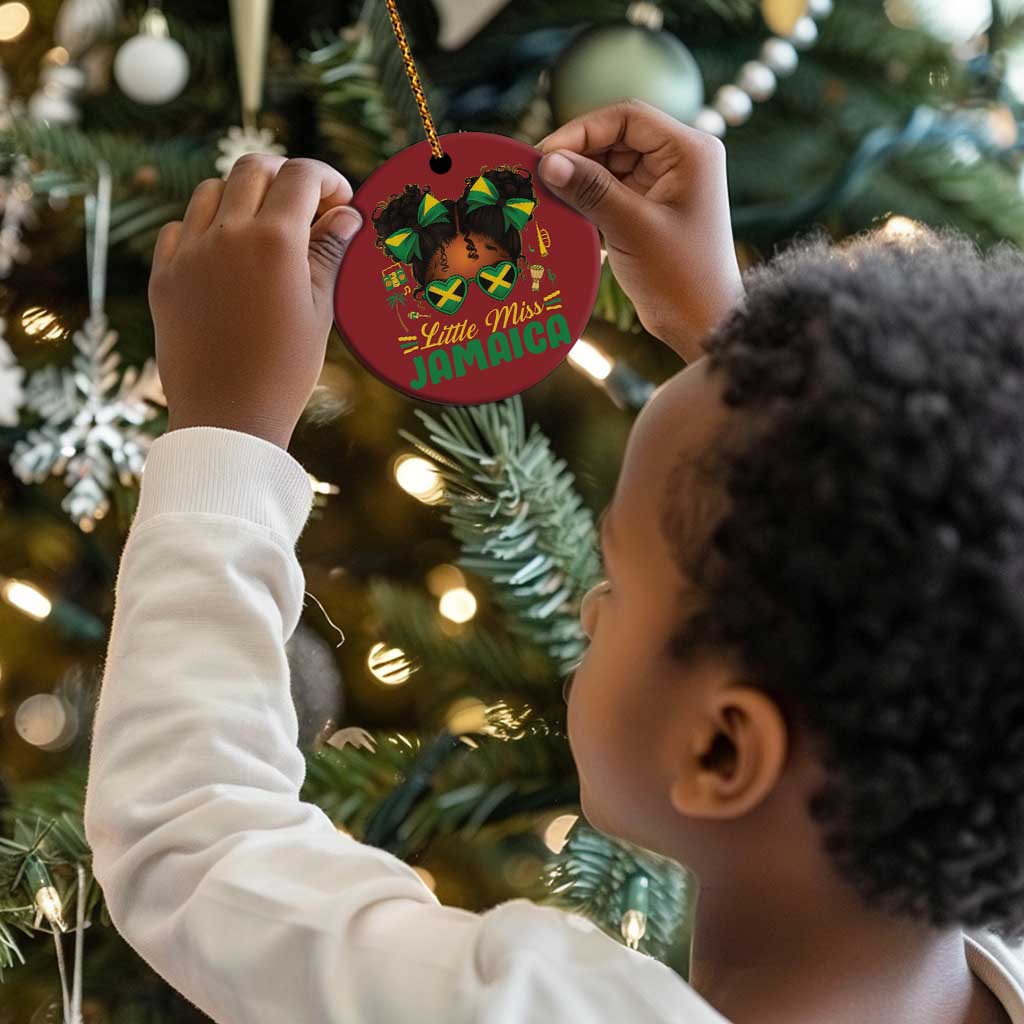Little Miss Jamaica Christmas Ornament Proud Jamaican Afro Black Girls Jamaica Flag Pride - African Pride
