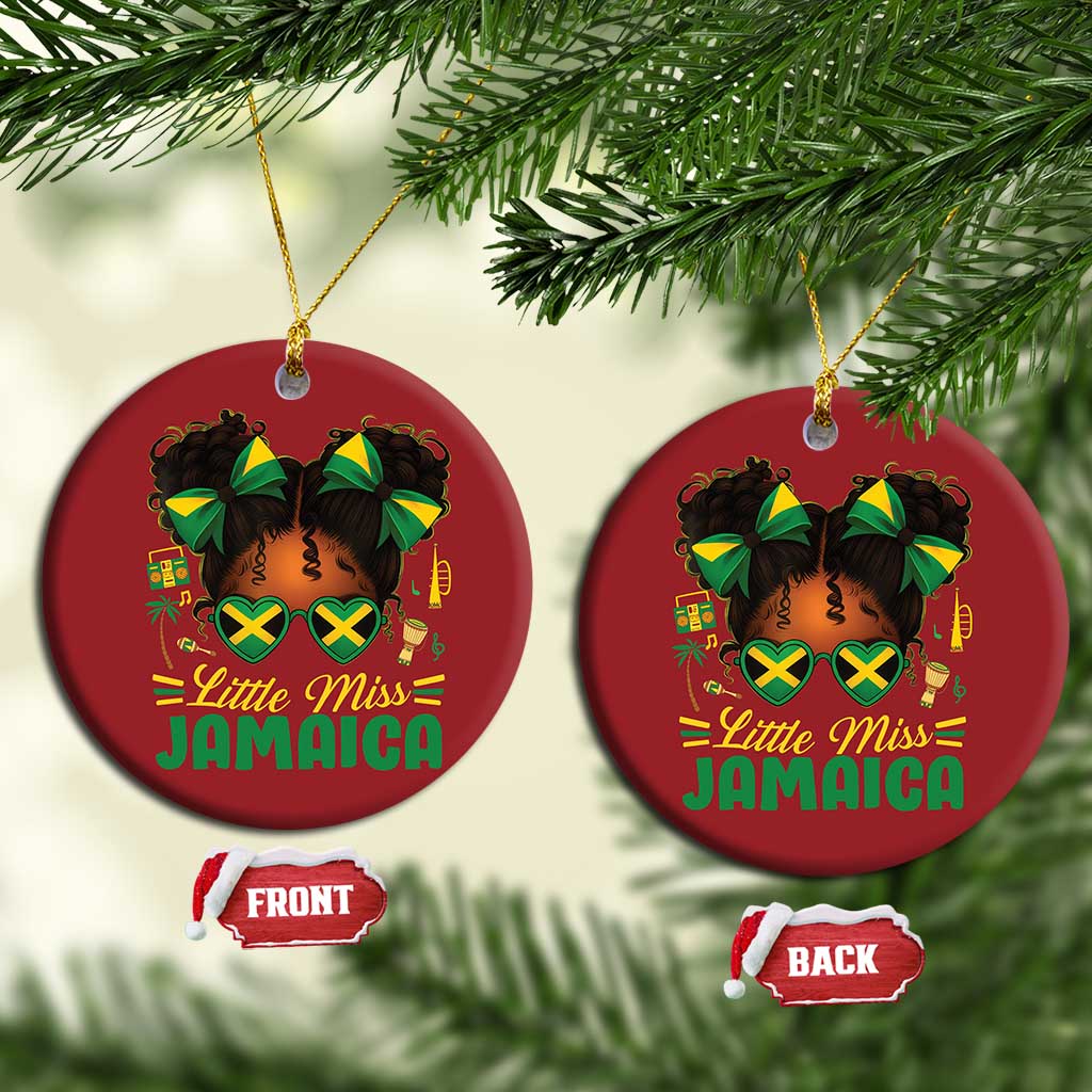 Little Miss Jamaica Christmas Ornament Proud Jamaican Afro Black Girls Jamaica Flag Pride - African Pride
