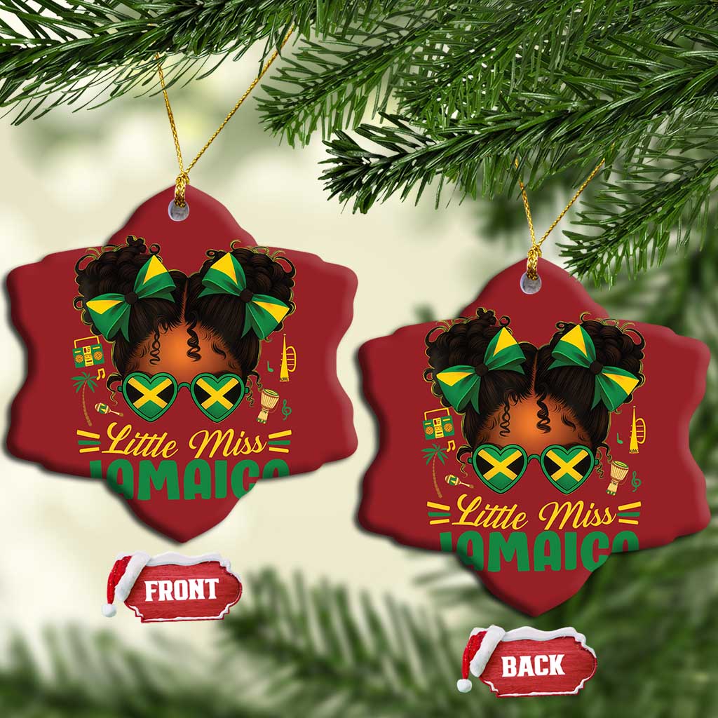 Little Miss Jamaica Christmas Ornament Proud Jamaican Afro Black Girls Jamaica Flag Pride - African Pride