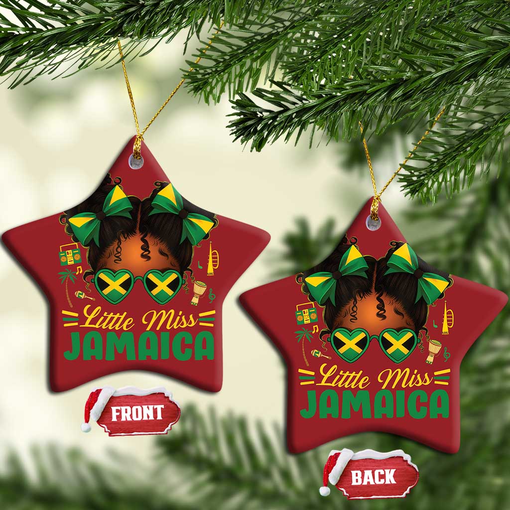 Little Miss Jamaica Christmas Ornament Proud Jamaican Afro Black Girls Jamaica Flag Pride - African Pride
