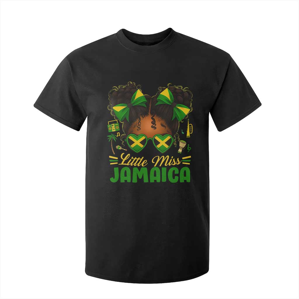 Little Miss Jamaica T Shirt For Kid Proud Jamaican Afro Black Girls Jamaica Flag Pride - African Pride