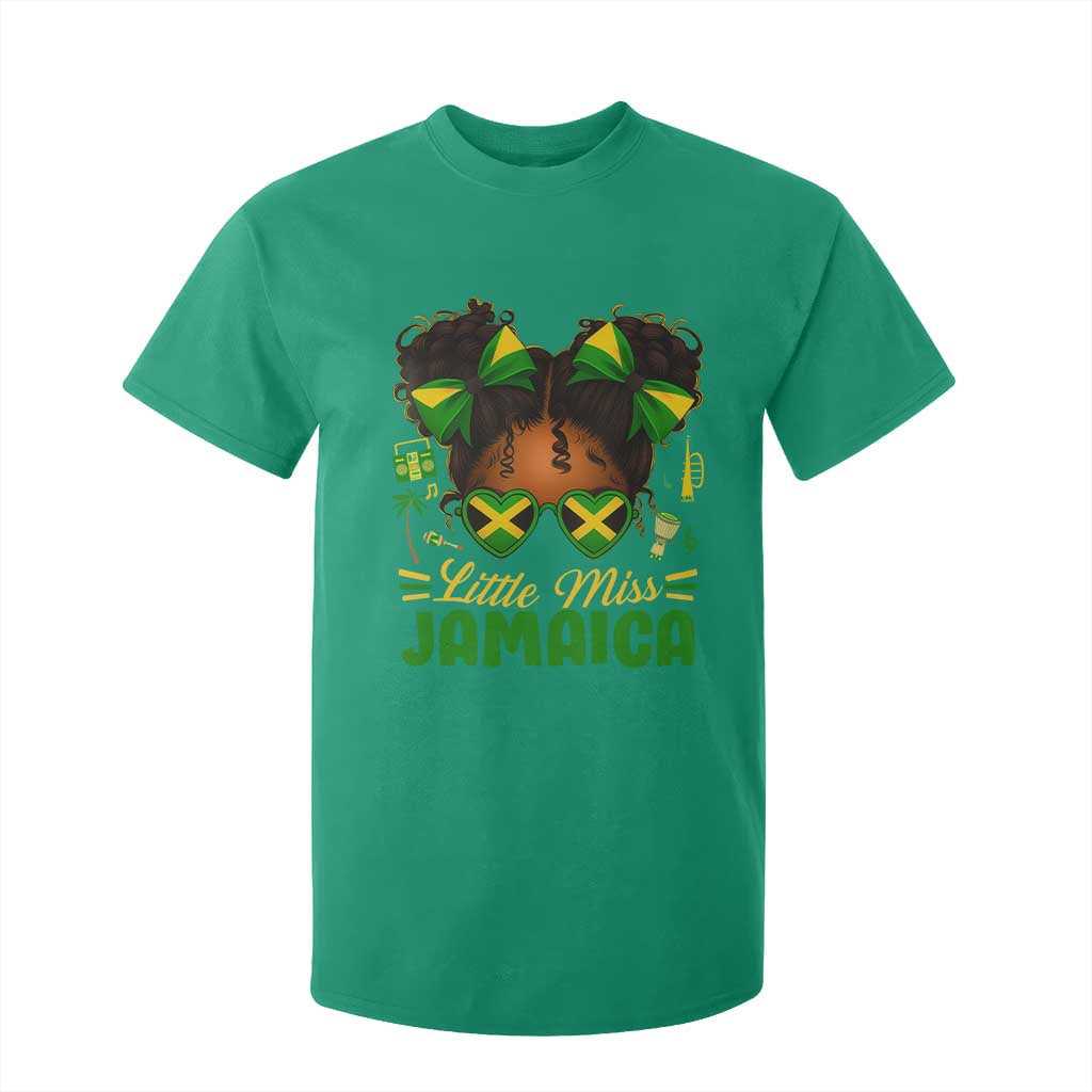 Little Miss Jamaica T Shirt For Kid Proud Jamaican Afro Black Girls Jamaica Flag Pride - African Pride