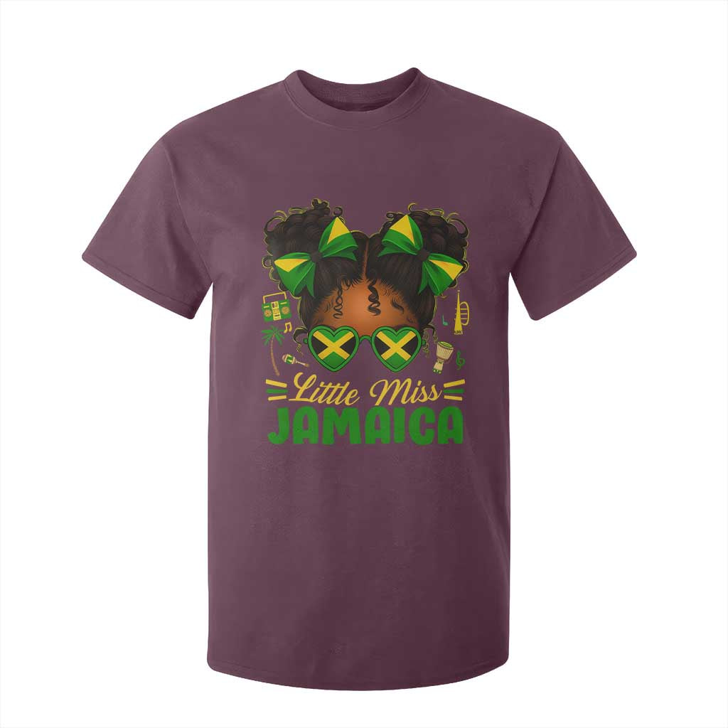 Little Miss Jamaica T Shirt For Kid Proud Jamaican Afro Black Girls Jamaica Flag Pride - African Pride