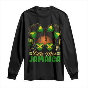 Little Miss Jamaica Long Sleeve Shirt Proud Jamaican Afro Black Girls Jamaica Flag Pride - African Pride