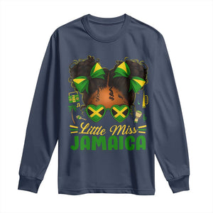 Little Miss Jamaica Long Sleeve Shirt Proud Jamaican Afro Black Girls Jamaica Flag Pride - African Pride