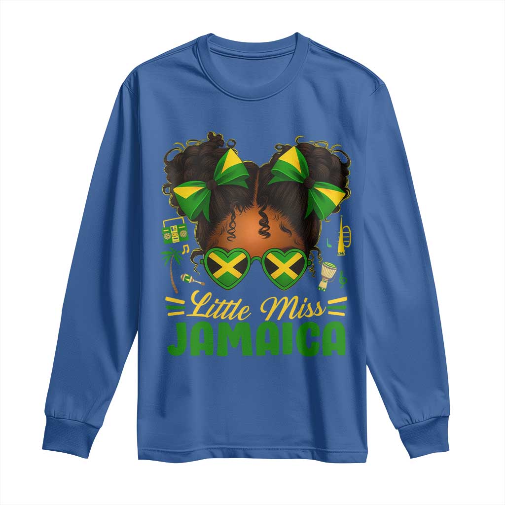 Little Miss Jamaica Long Sleeve Shirt Proud Jamaican Afro Black Girls Jamaica Flag Pride - African Pride
