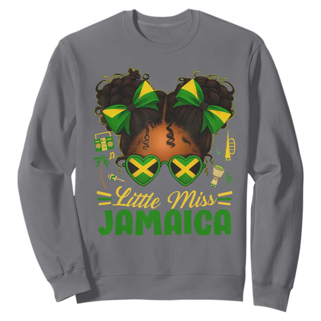 Little Miss Jamaica Sweatshirt Proud Jamaican Afro Black Girls Jamaica Flag Pride - African Pride
