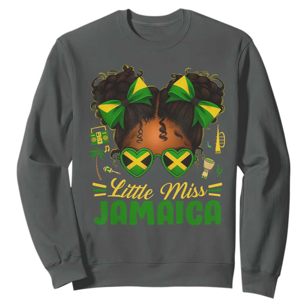 Little Miss Jamaica Sweatshirt Proud Jamaican Afro Black Girls Jamaica Flag Pride - African Pride
