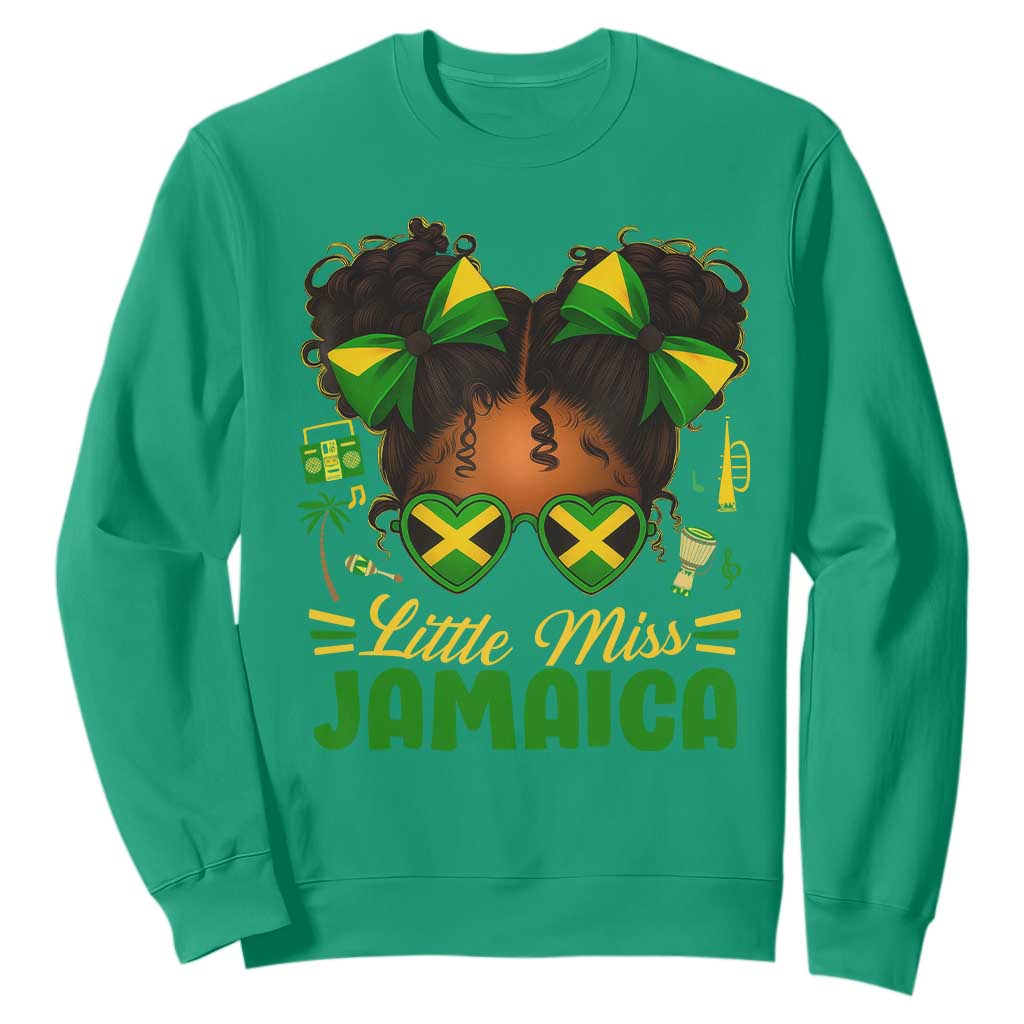 Little Miss Jamaica Sweatshirt Proud Jamaican Afro Black Girls Jamaica Flag Pride - African Pride