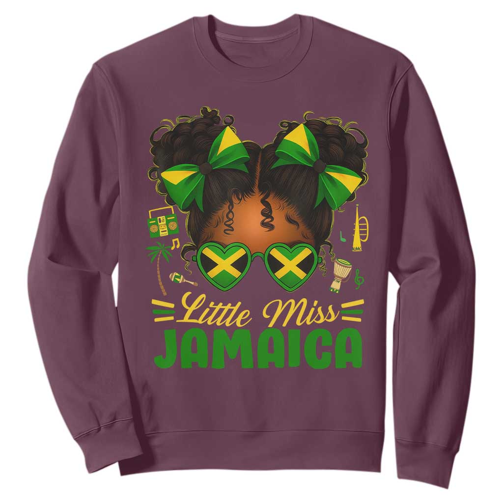 Little Miss Jamaica Sweatshirt Proud Jamaican Afro Black Girls Jamaica Flag Pride - African Pride