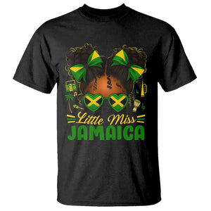 Little Miss Jamaica T Shirt Proud Jamaican Afro Black Girls Jamaica Flag Pride - African Pride