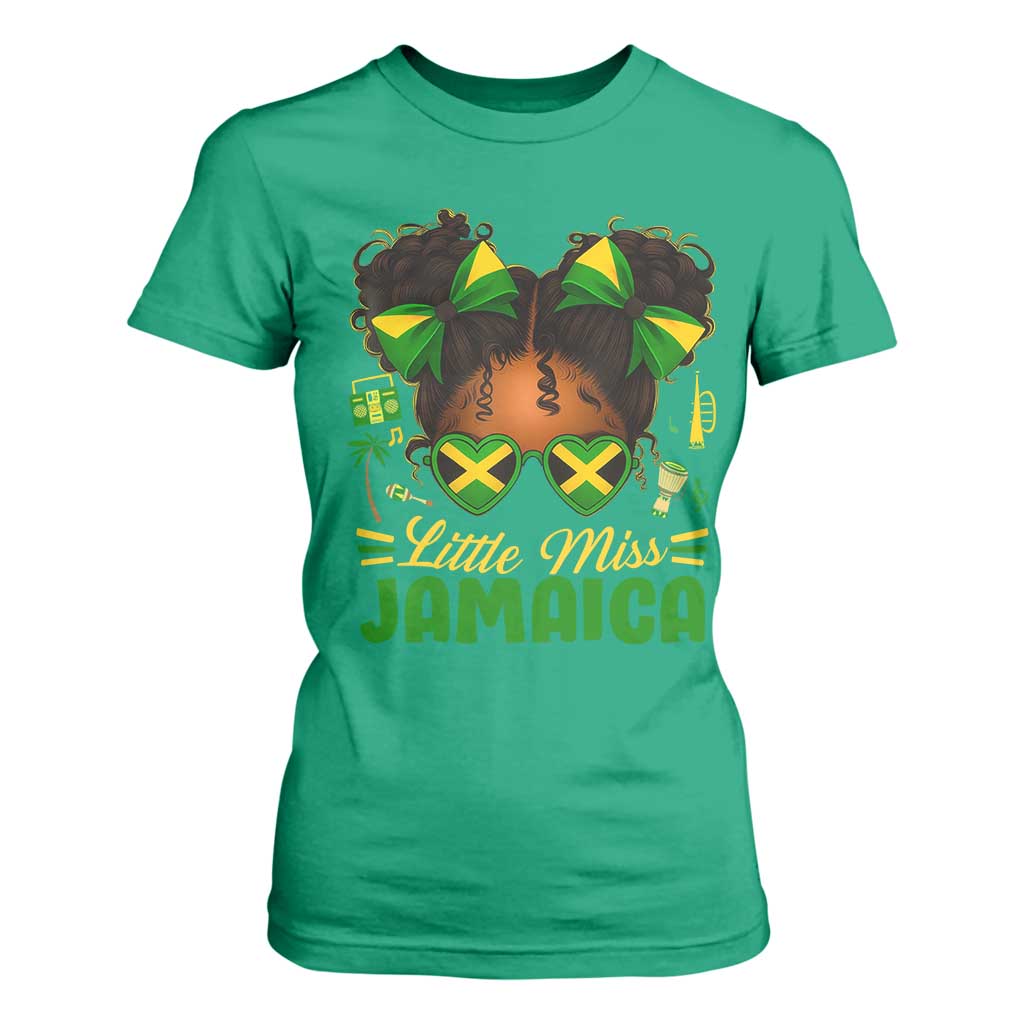 Little Miss Jamaica T Shirt For Women Proud Jamaican Afro Black Girls Jamaica Flag Pride - African Pride