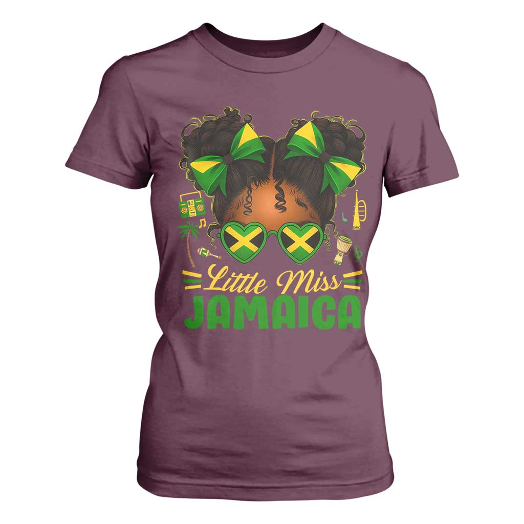 Little Miss Jamaica T Shirt For Women Proud Jamaican Afro Black Girls Jamaica Flag Pride - African Pride